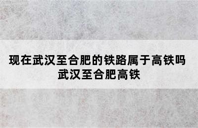 现在武汉至合肥的铁路属于高铁吗 武汉至合肥高铁